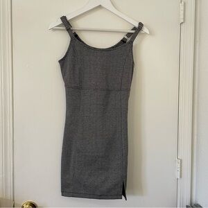 Forever 21 Chevron Pinstripe Bodycon Mini Tank Dress Black White Size M EUC